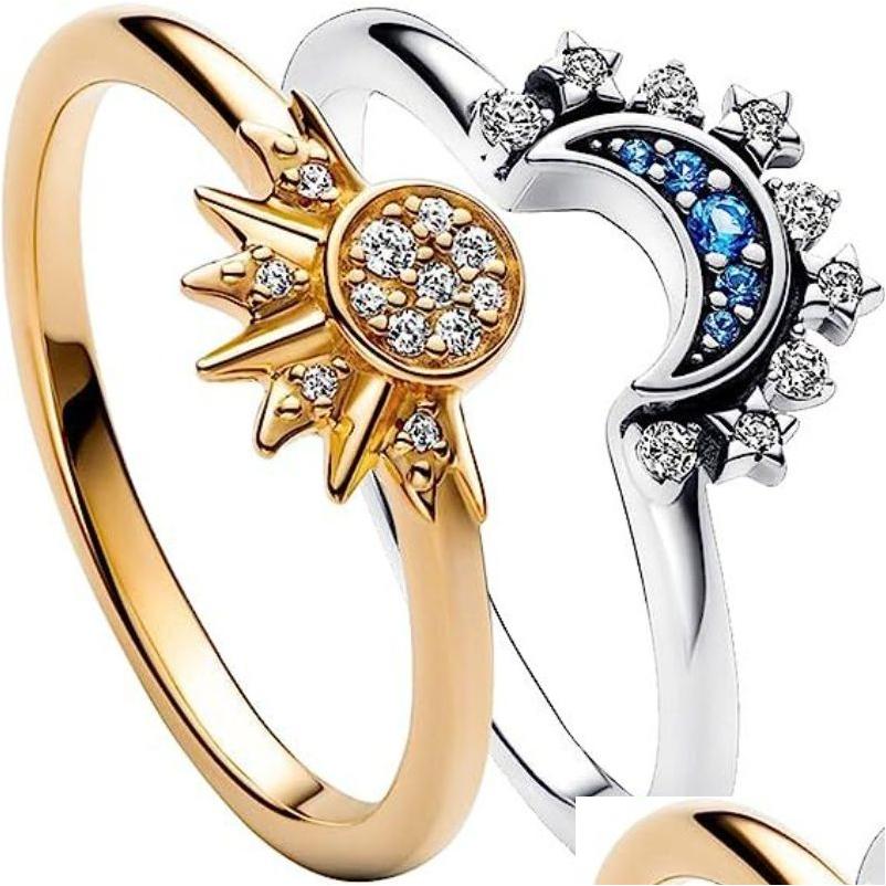 Ring Set: Couple Blue Moon Sun Rings For Couples 2024 4 s s