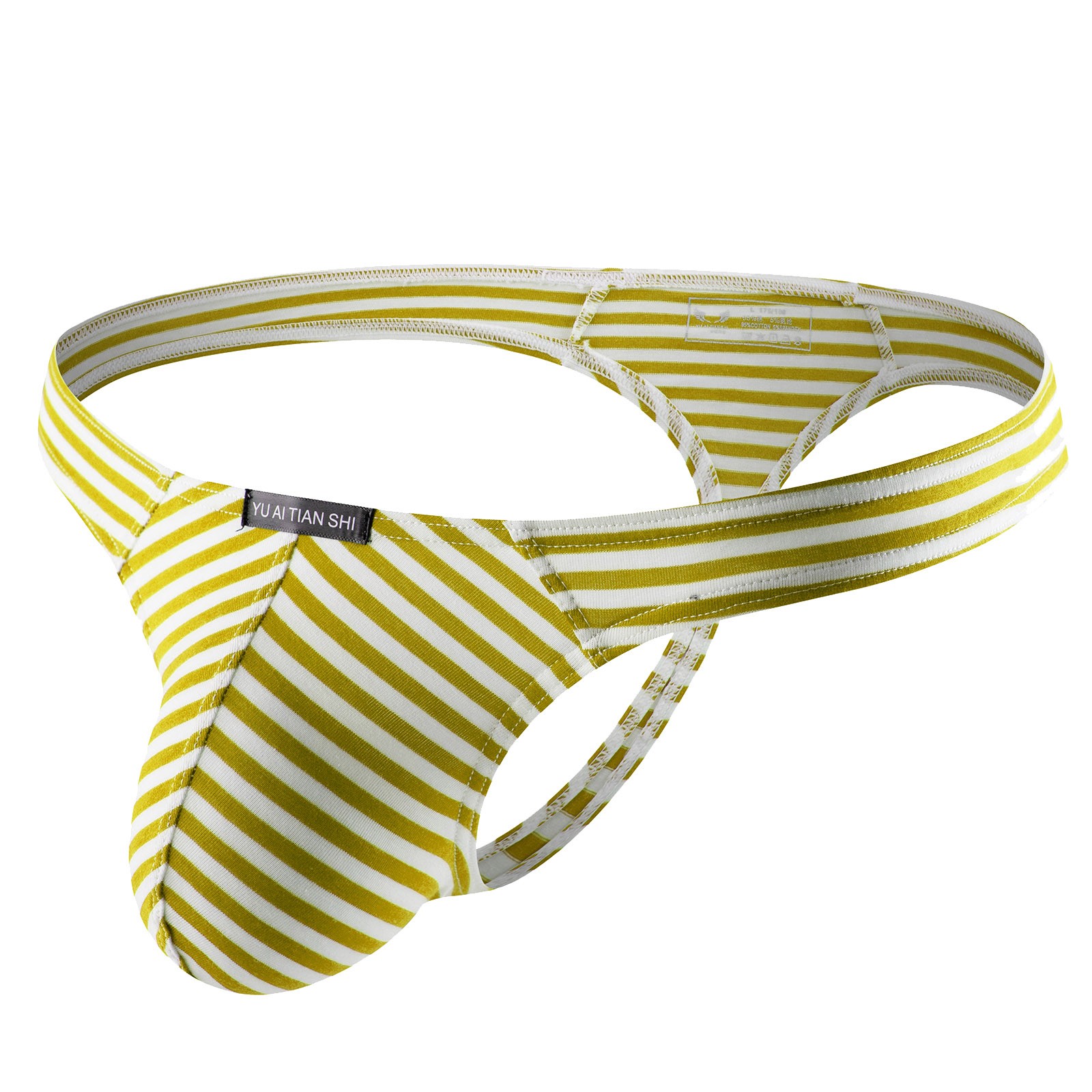 Underwear Low Waist Mens Small Stripe Single T Pants Men Sexy T-Back G-String Briefs Breathable Pouch Bulge Thong ddmysmile Seamless Smile -Back