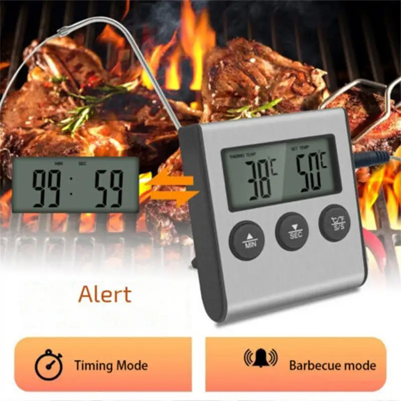 Meat Thermograph 0C to 300C Kitchen Digital Cooking Thermometer Meat Food Temperature for Oven BBQ Grill with Probe Heat Meter