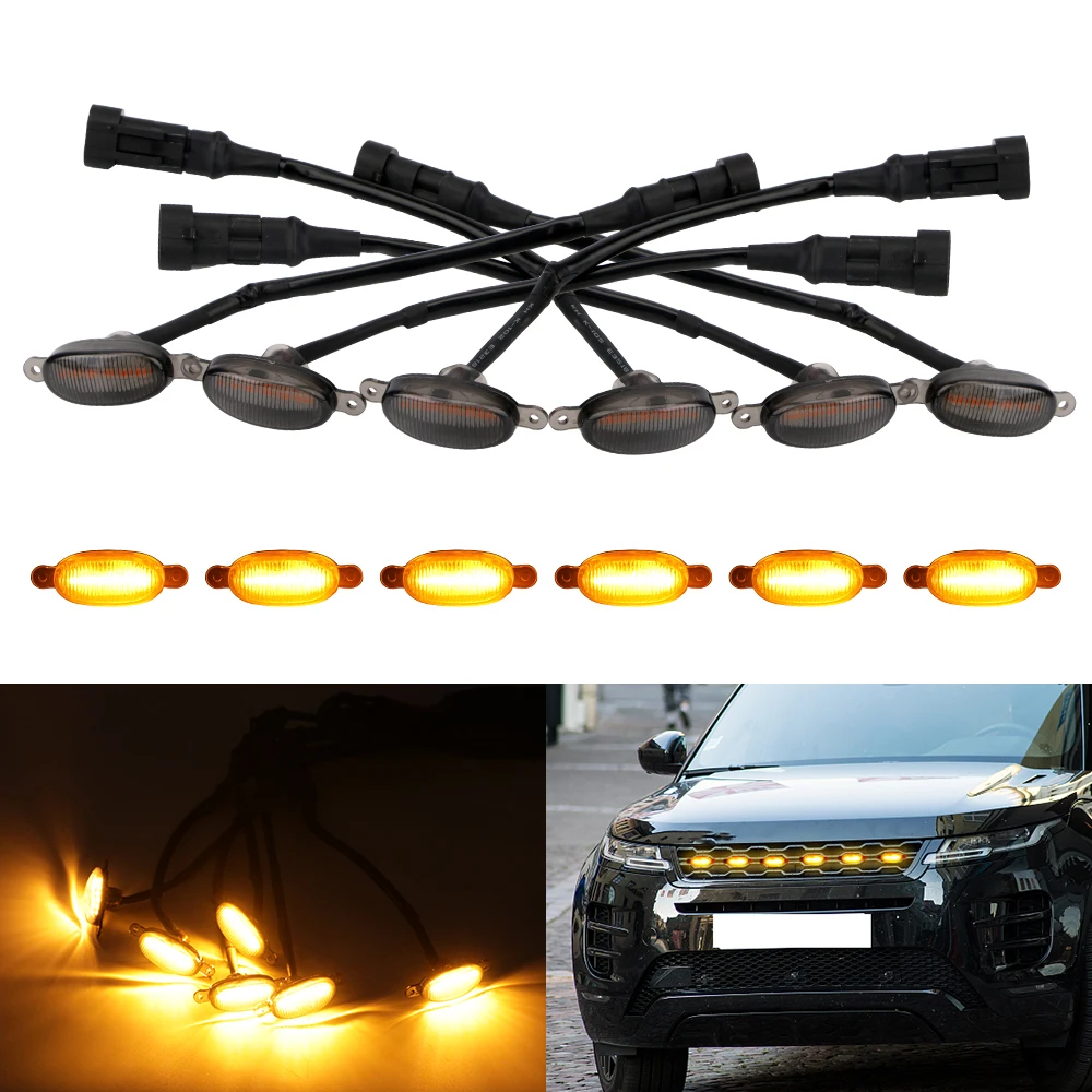 12V LED DRL Car Front Grille Lights Strobe Lamp Automotive Accessories For Toyota Tacoma Ford F150 RAPTOR Pickup Off Road 4x4