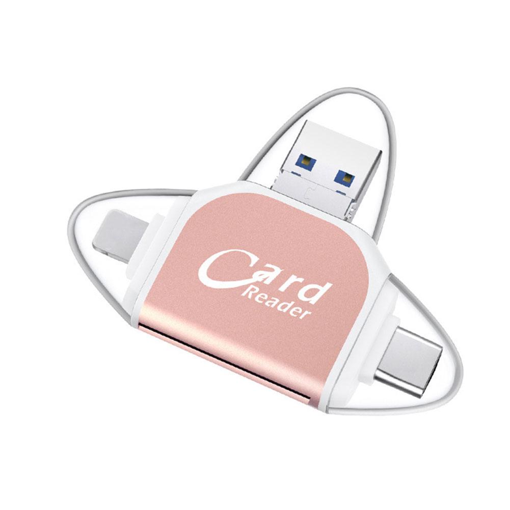 New Usb 4 In 1 2.0 Otg Memory Card Reader Adapter Universal Micro Usb Tf Sd Card Reader For Pc Phone Computer Laptop 1pcs/s N2e7 smile