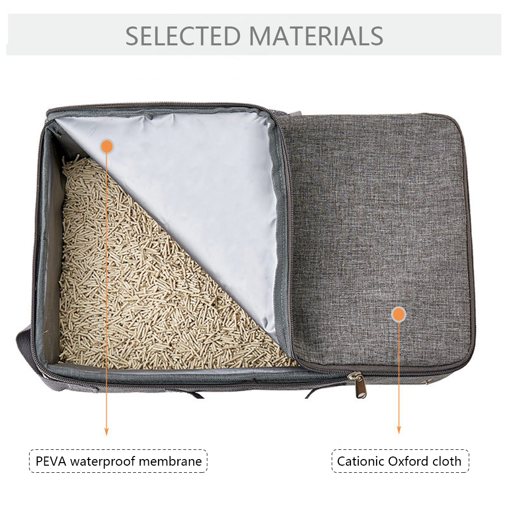 Foldable Mobile Cat Toilets Tray Oxford Cloth Rectangular Travel Kitten Puppy Toilets Portable with Shovel Reusable Pet Products