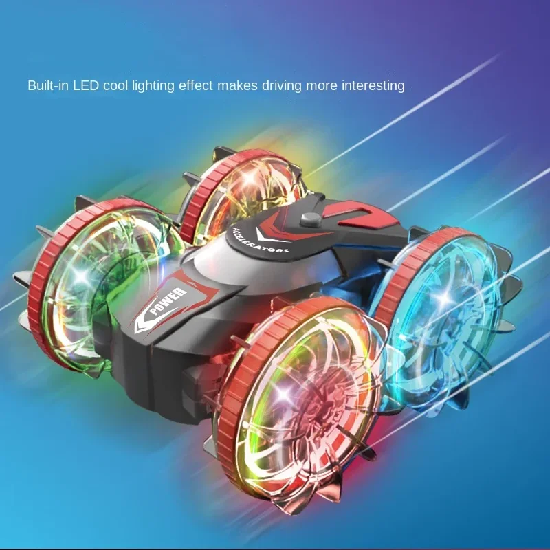 Child 2.4G Two-sided Remote Control Car Amphibious Stunt Car Boy Toy Gesture Sensing Four-wheel Drive SUV Birthday Gifts for Kid