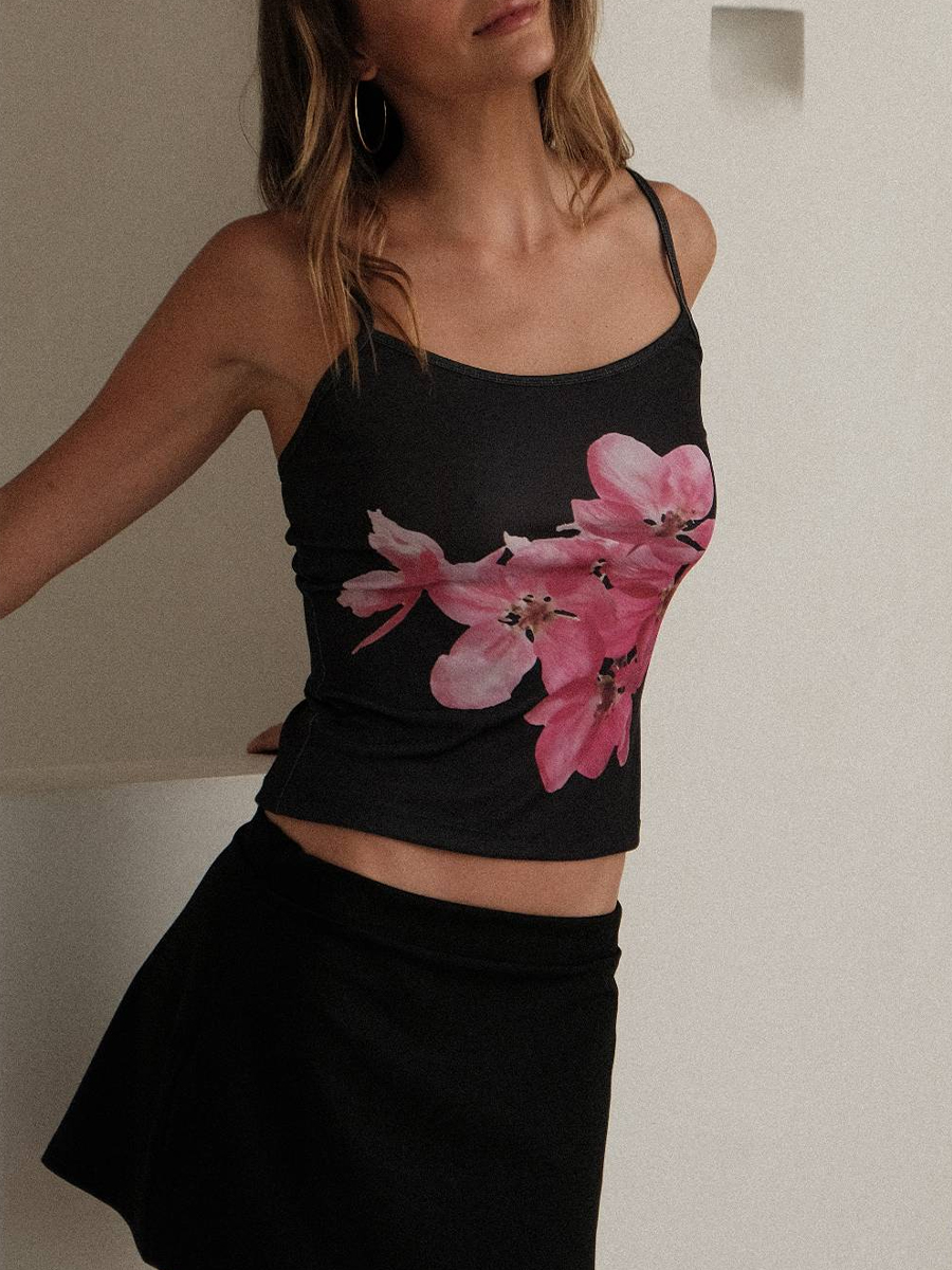 Y2k Going Out Tank Tops for Women Sexy Lace Cami Crop Top Spaghetti Strap Cut Out See Through Sheer Mesh Camisole