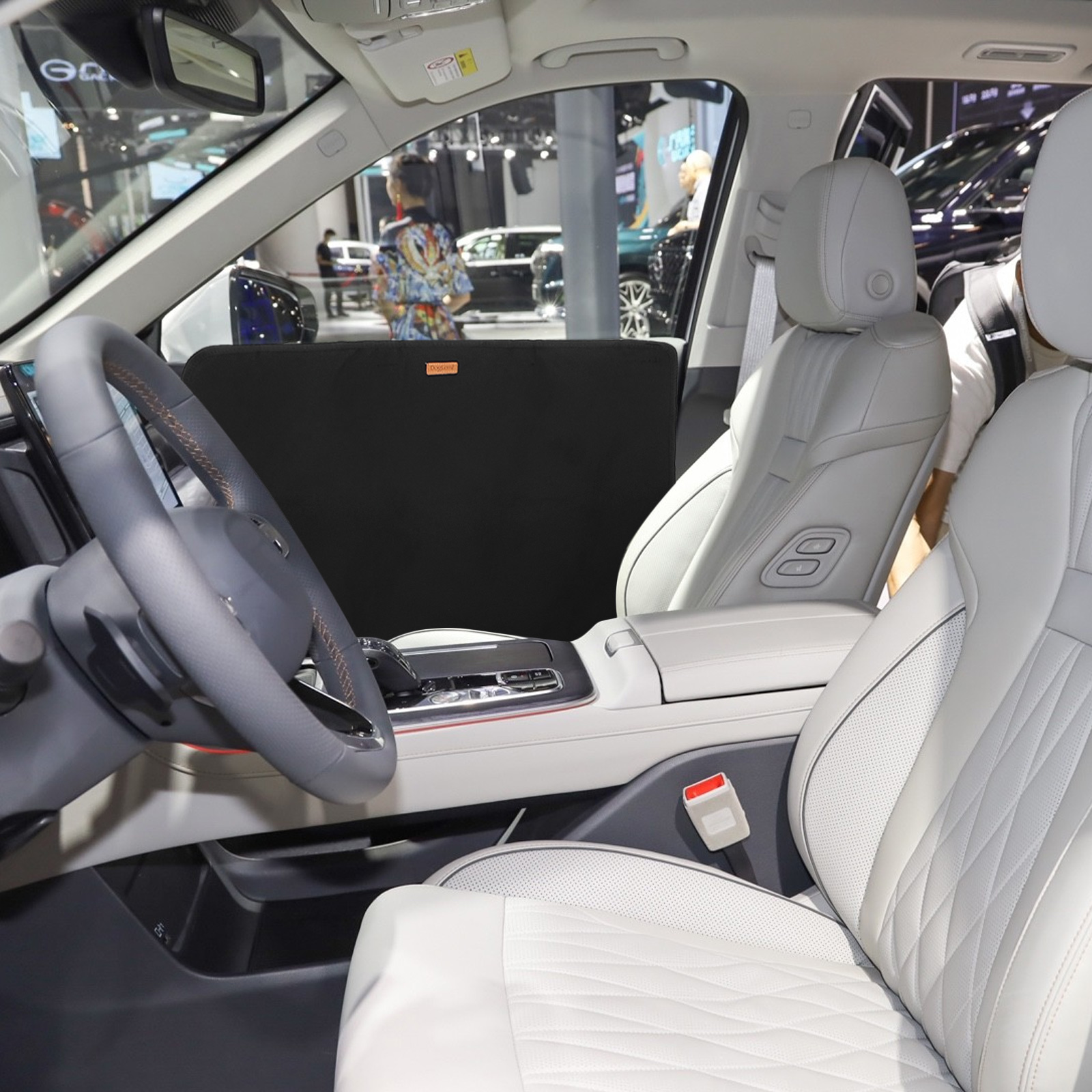 Dogs Door Protector Pet Car Cover Panel Barrier Black 600d Oxford Cloth Scratch