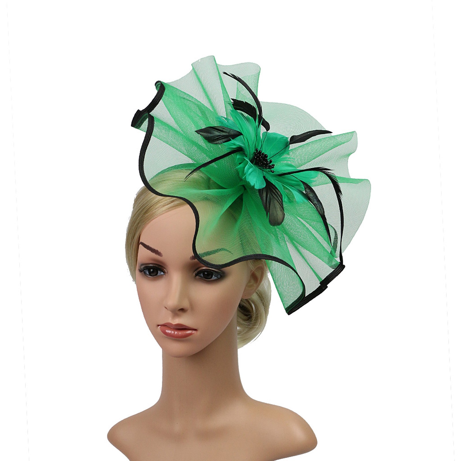 Hat Women Feather Headwear Church Clip Fascinators Hat Wedding Party Cap For Workout Head Bands Wet Hair Band Her Band smile