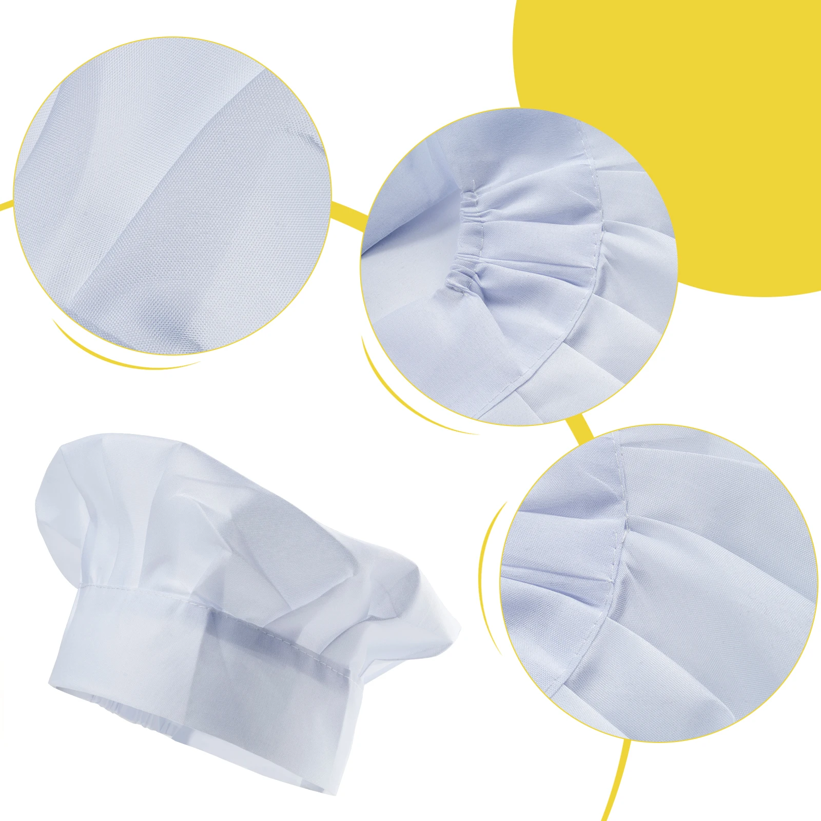 1/12Pcs Kids Chef Hat Kitchen Baker Elastic Hat Cook 2025 Plain Hats Restaurant Cosplay Costumes Children new Waiter Cooking Costume Cap