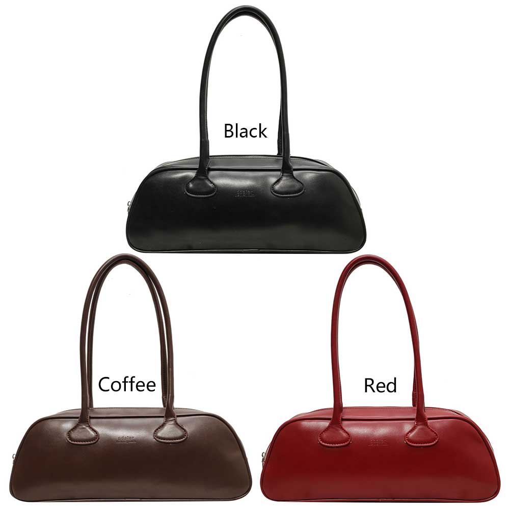 Women Retro Commuting Bag Large Capacity PU Leather Trendy Shopping Bag Solid Color Stylish Cylinder Bag Single Shoulder Bag