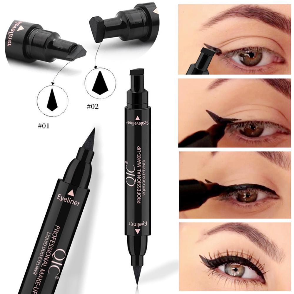 1~10PCS Winged Stamp In1 Liquid Eyeliner Pencil Eyes Makeup Waterproof Fast Lasting Cosmetics Black Stamps Seal Eyeliner Pen smile