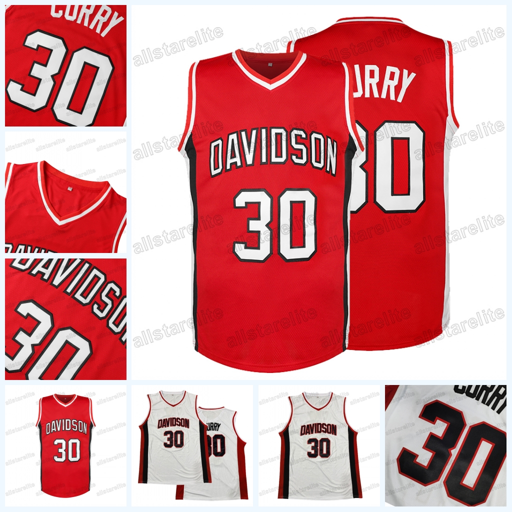 Men's Davidson Number 30 #CURRY Vintage Basketball Jersey Loose Fit 100% Polyester Sports with Embroidered Tank Top For Daily And Training Wear In Stock