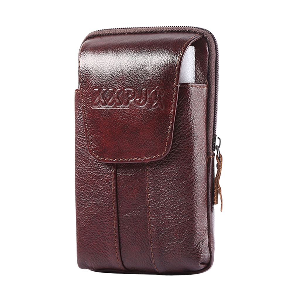 Pure Color Men Fanny Waist Bag Classic Creative Delicate Design Chic Cowhide Leather Mobile Phone Purse Belt Bum Pouch