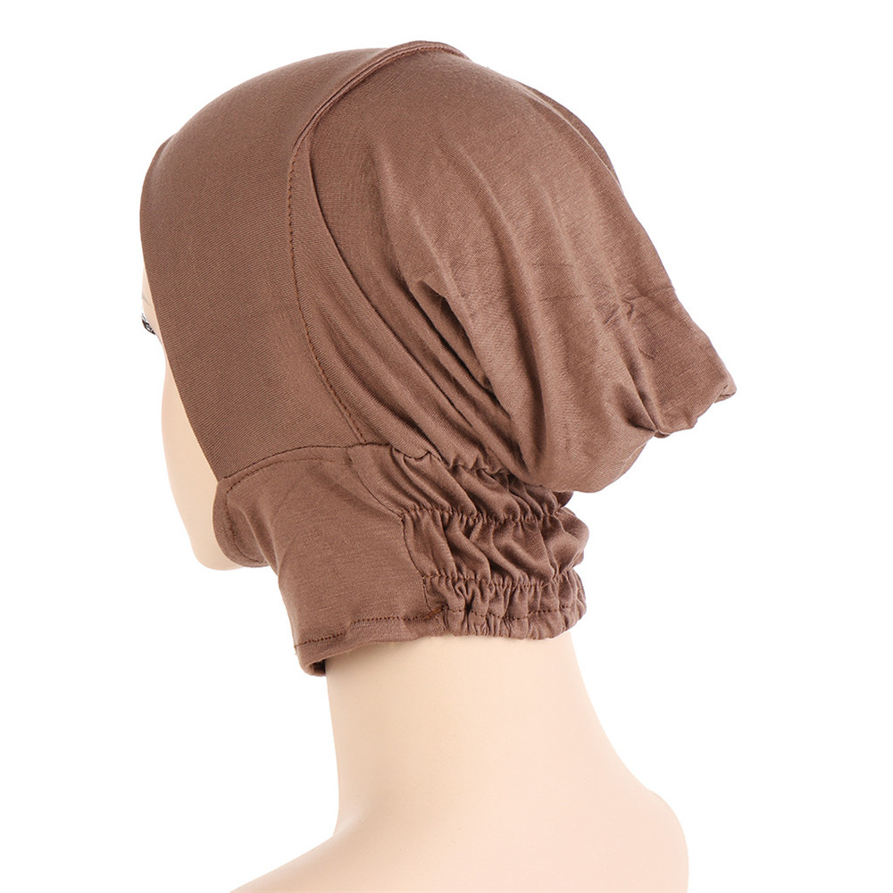 Women Inner Muslim Hijab Underscarf Full Cover Headscarf Ninja Bonnet Bone Hat Stretch Headwear Wrap Scarf Chemo Cap Turban Hats smile