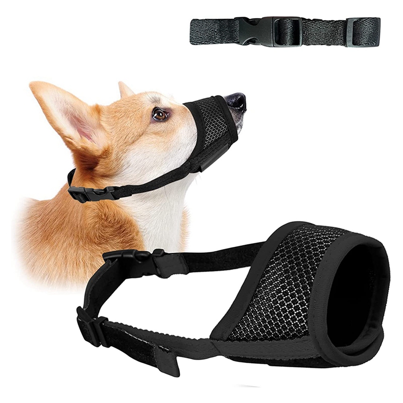 Dog Muzzle, Prevent Biting, Barking And Chewing Adjustable Breathable Mesh Soft Fabric Dog Muzzle Allows Panting