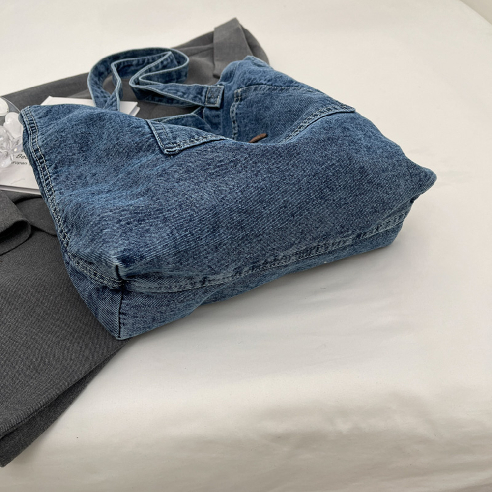 Luxury Designer Women Handbag Denim Clutch Bag Solid Color Underarm Bag Vintage Simple Female Commuter Handbag for Office Travel