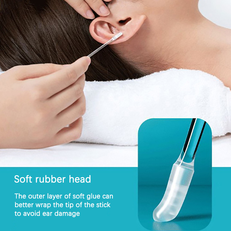 24PCS Disposable Ear Swabs Pick Soft Silicone Ear Wax Removal Tool Earwax Remover For Olders Adult Kid Reusable Ear Cleaner