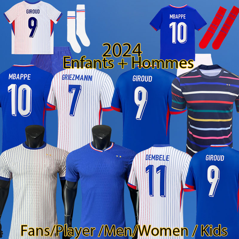 3XL 4XL 23 24 frances soccer jersey BENZEMA MBAPPE French jersey 2024 World cup Maillot de foot kids kit Men football shirts tops tee shirts short sleeve jersey
