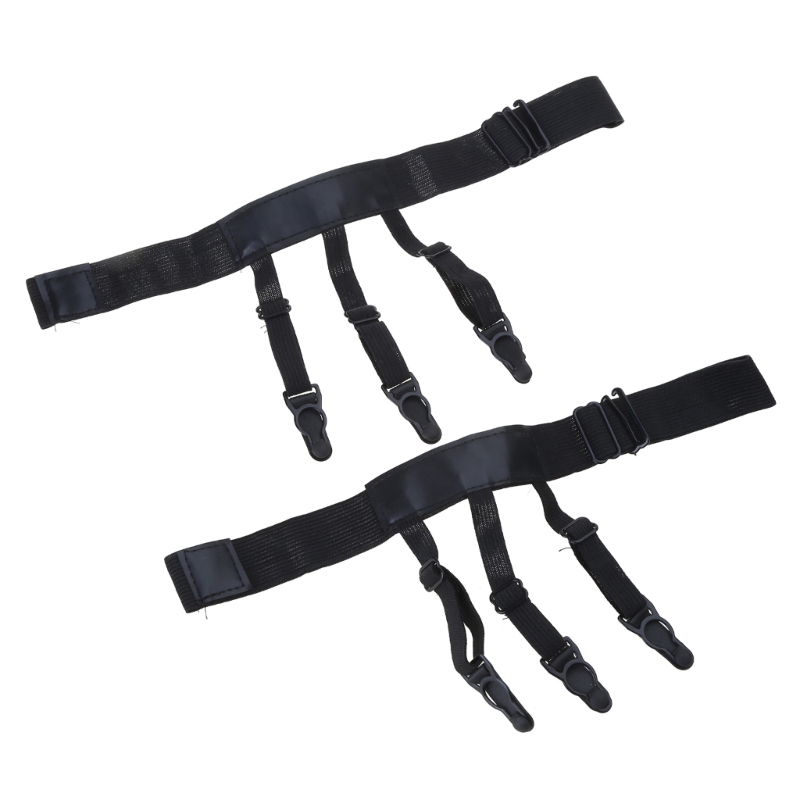 Pair Shirt 1 Men Stay Belt With Non-Slip ddmysmile Locking Clips Adjustable Lock Shirts Tuckers Leg Thigh Suspender Garters Strap Smile