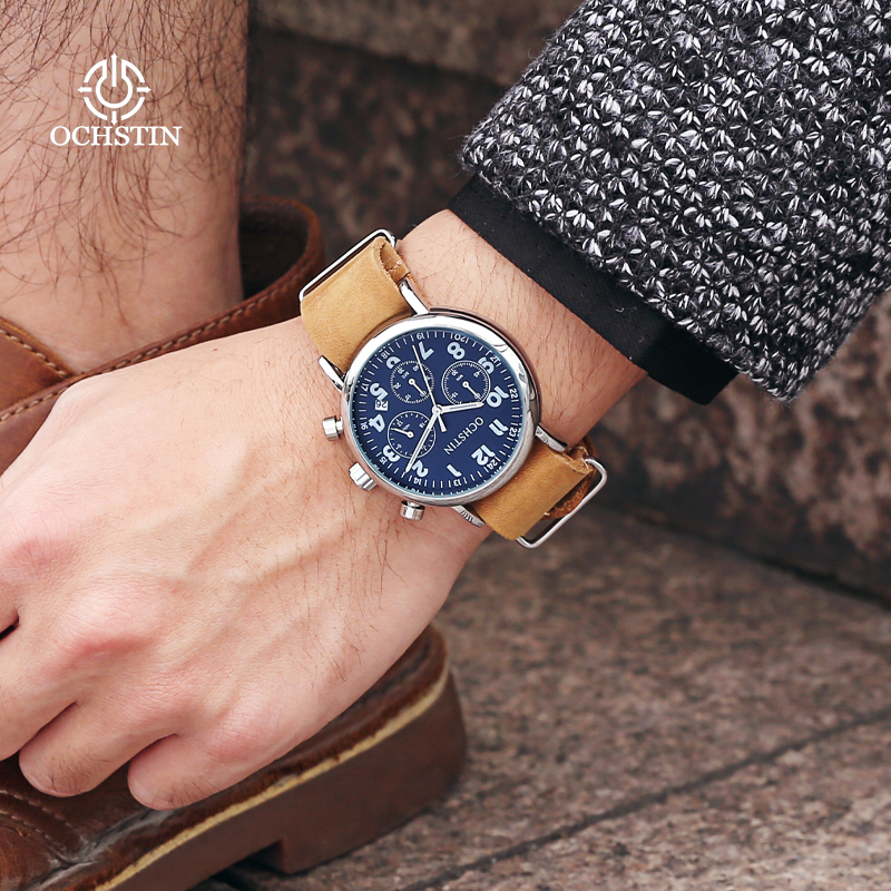 New 2024 Leisure Ochstin Minimalist Navigator ddmysmile Series Multi Functional Quartz Movement Waterproof Watch Men's Quartz Watch Smile