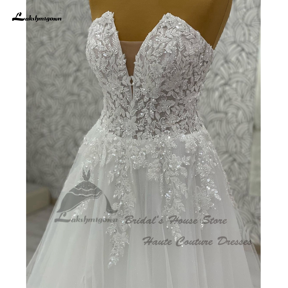A Line Classic Lakshmigown Beach Wedding Dresses Side Split 2024 Vestidos ddmysmile Civil Women Bridal Gowns Beading Lace Appliques Smile