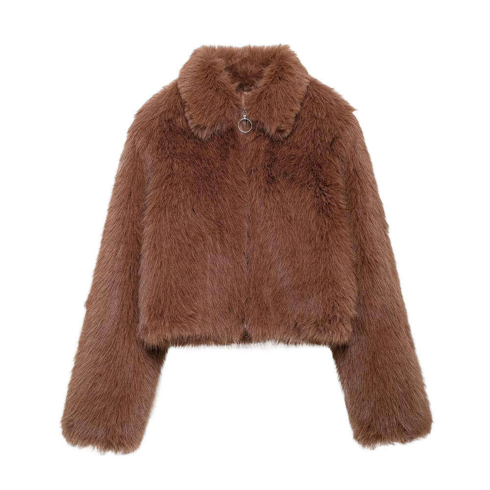 shanshi fur coat women Women's winter fashionable warm artificial fur casual jacket