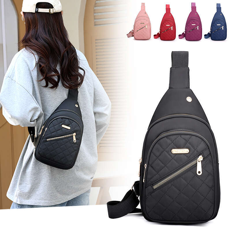 New breast casual fashion all nylon fabric lightweight crossbody bag women's backpack small single shoulder chest ba