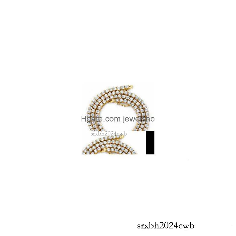 Pendant Necklaces Zuanfa Moissanite Jewelry Sterg Sier Pass Dia Tester 3/4/5Mm Vvs Tennis Bracelet Drop Delivery Pendants Dhmhi