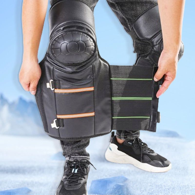 Motorcycle Warm Knee Pads PU Winter Riding Windproof Thickened Electric Bike Riding Leg Protector Kneepad Leg Protective