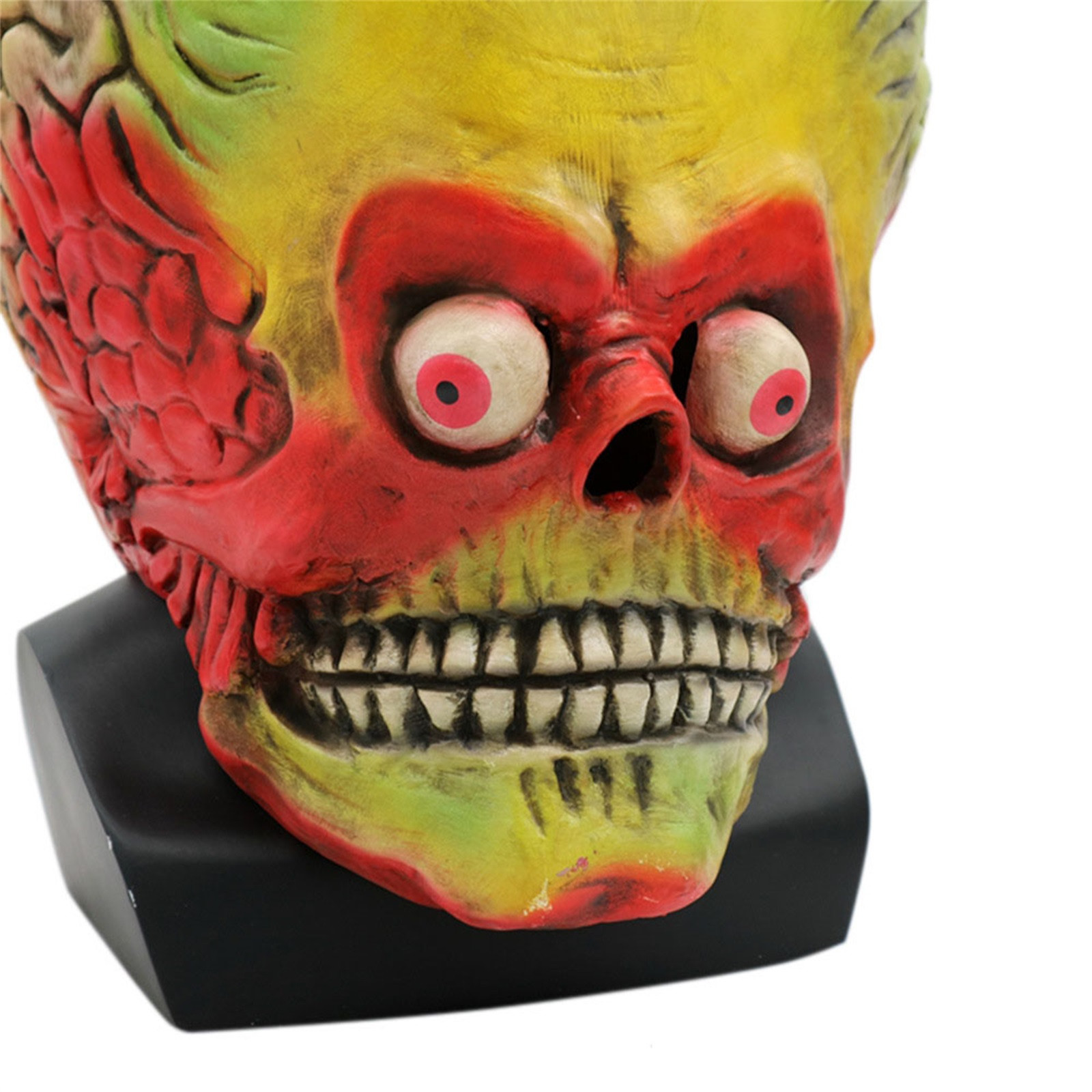 Halloween Mask Attacks Martian Soldie Halloween Mask Full Head Latex Scary Alien Brain Party Mask Ufo Mars Cosplay Costume Props
