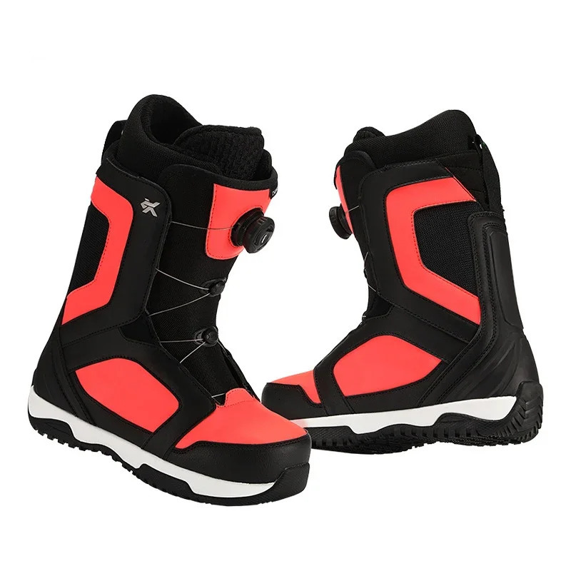 Outdoor Waterproof Snowboard Shoes Men Women Steel Buckle Skiing Boots Adults with Easy Hook and Loop Clre 241112