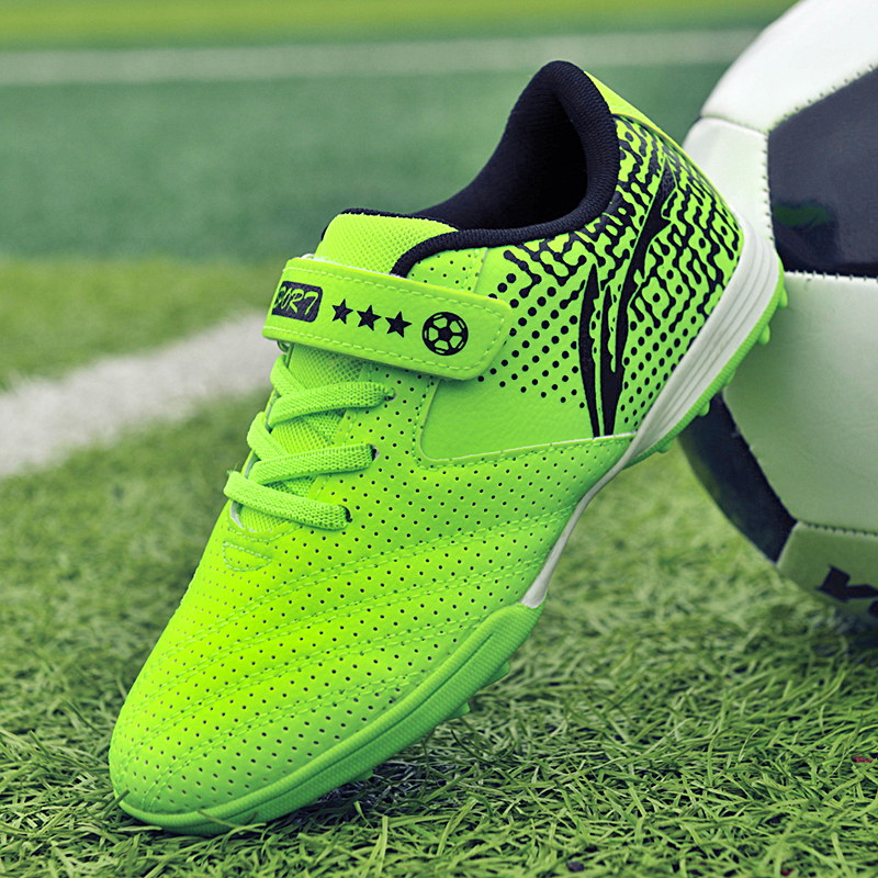 Children's Leather Breathable TF Football Shoes Students Outdoor Anti slip and Wear resistant Sneaker Fashion Trendy Footwear