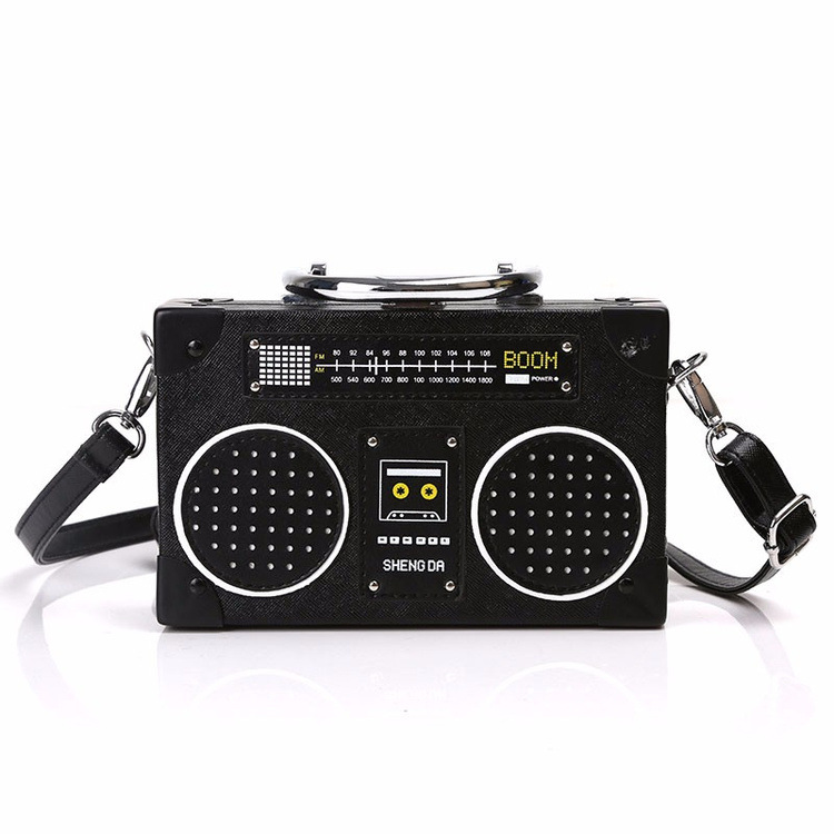 2021 Simulation Radio Box Bag Shoulder Messenger Bag European and American Creative Personality Funny Chain Female Bag