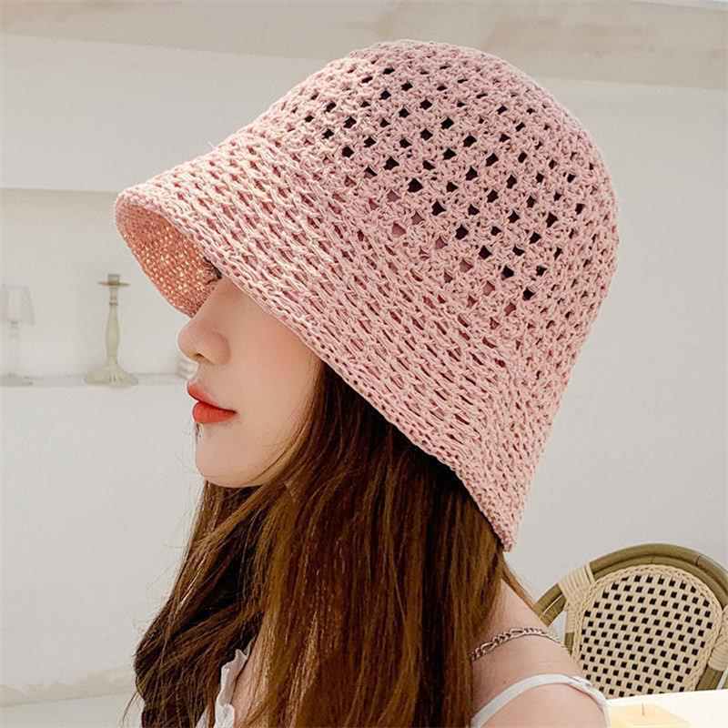 Brim Summer Wide Fisherman Hat Women Foldable Sunshade Visors Fisherman Cap Female Adjustable Outdoor Sports Bucket Panama Cap smile