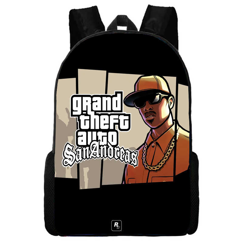 For Grand Theft Mochila Auto Collage School Bags For Boy Girls Waterproof College School Adventure Game GTA ddmysmile Bag Print Bookbag Smile
