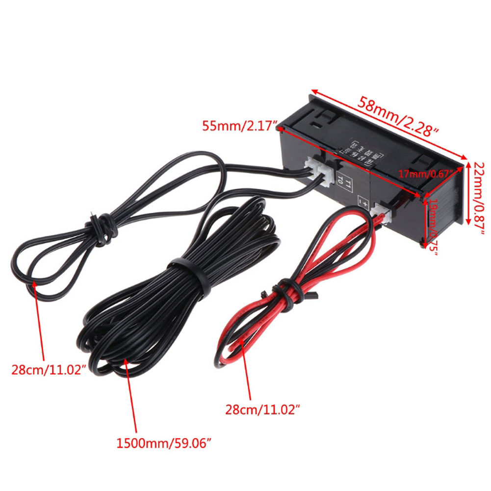 3 in 1 Car Temperature Clock 12V LED Display Car Thermometers Voltmeter Gauge Luminous Electronic Clock Vehicle Interior Parts