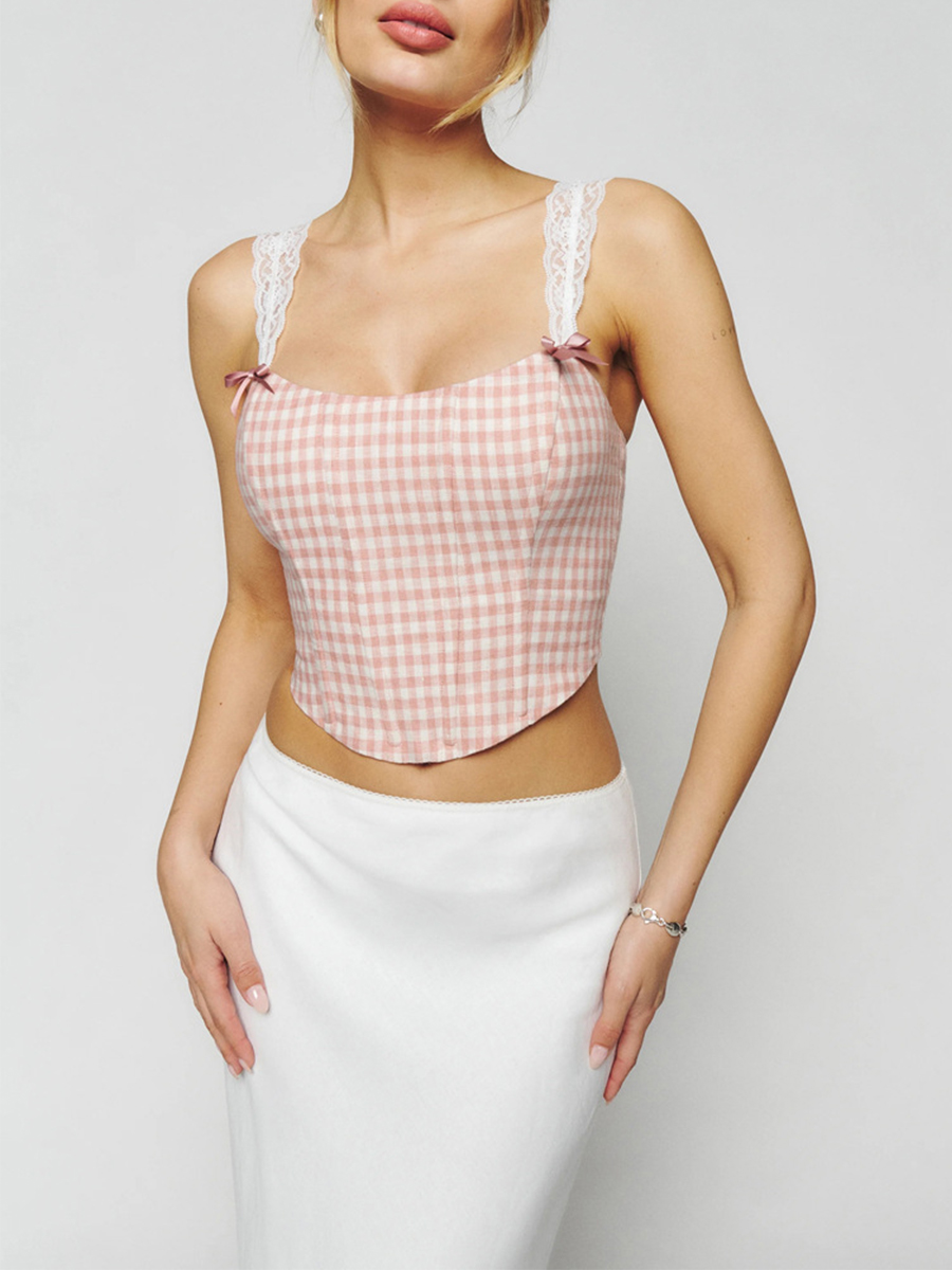 Women s Slim Cami Tops Sexy Square Neck Lace Shoulder Strap Vest Show Navel Cropped Tank Camisole