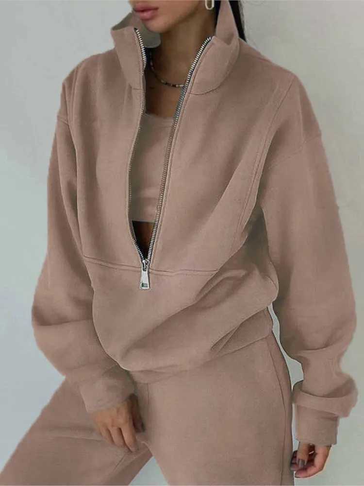 2024 New Fashion Tracksuit Set Stylish Autumn And Winter Comfortable Warm Two-piece Sets For Sports Casual Womens ClothingX241112