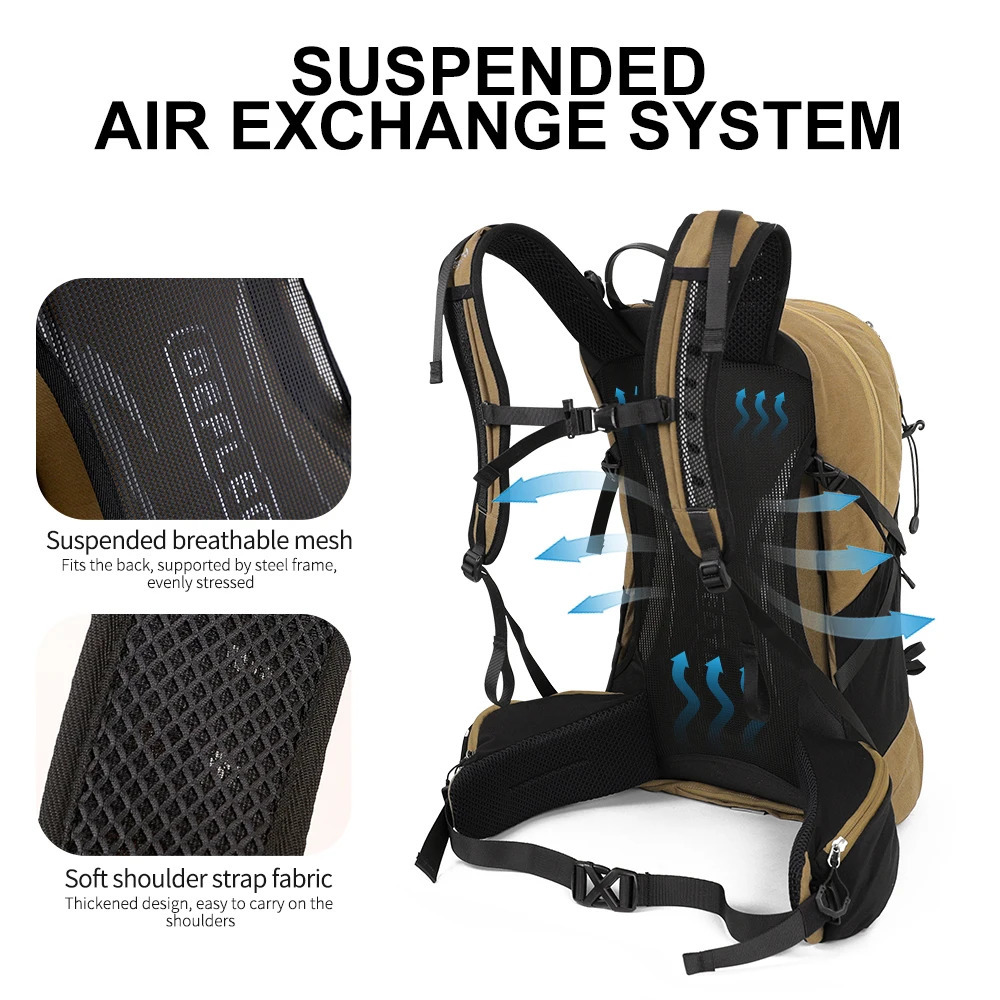 Mountain backpack 35L mens and womens outdoor sports bag waterproof camping hiking trip 241112