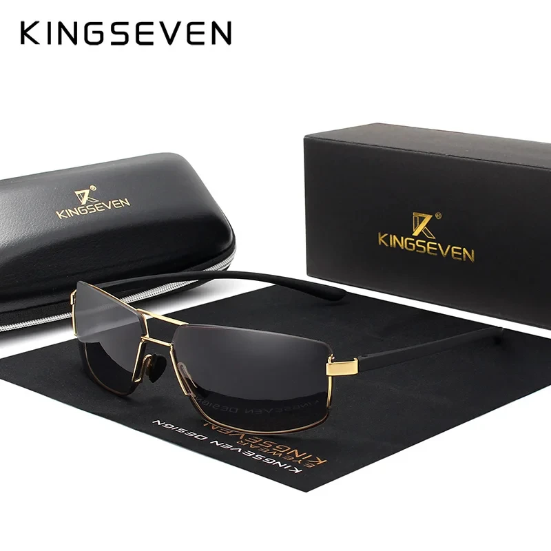 ddmysmile Uv400 Design KINGSEVEN Brand Sunglasses Men Driving Square Frame Sun Glasses Male Classic Unisex Goggles Eyewear New Gafas Smile