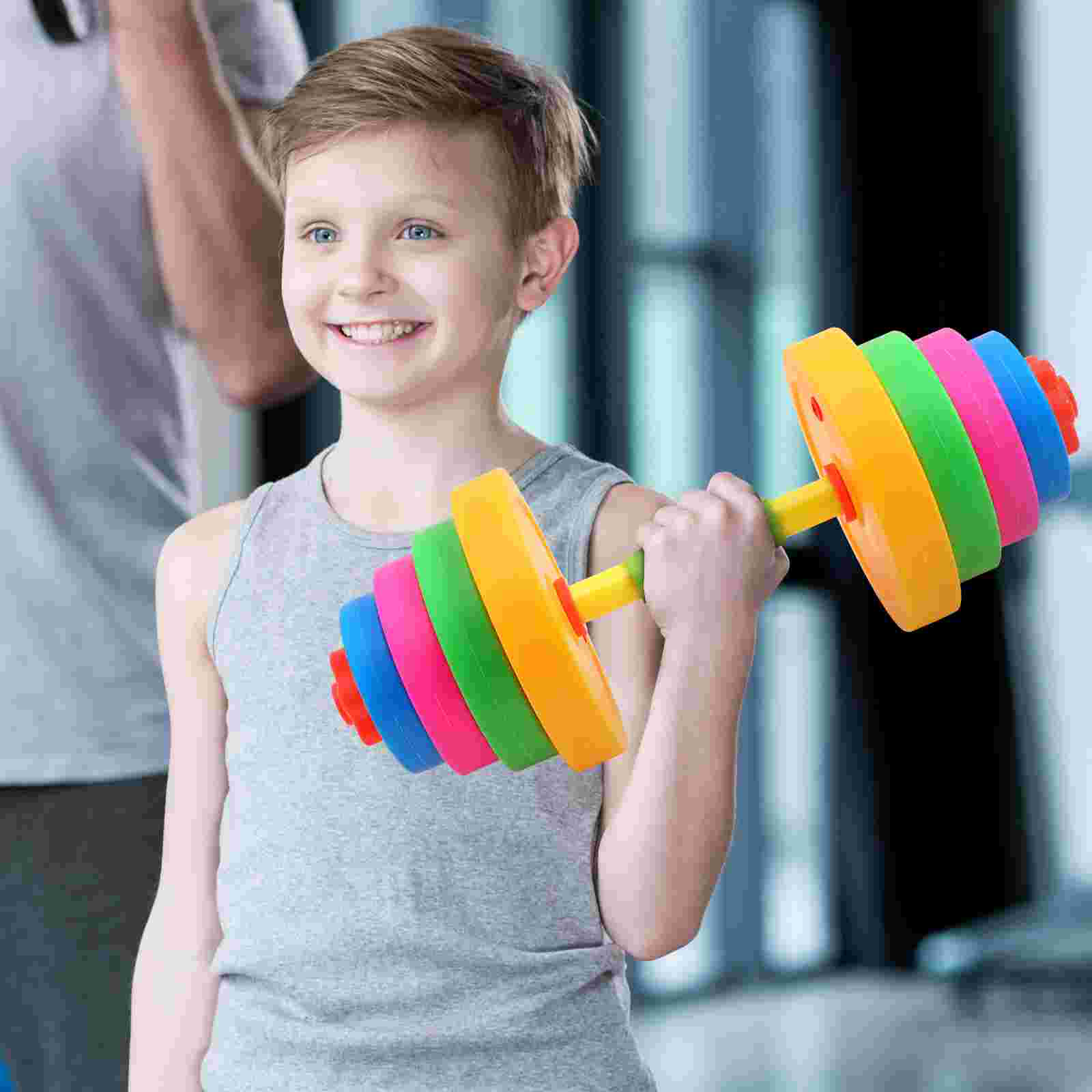 Dumbbell Plastic Toy Children Dumbbell Kids Kindergarten Arm Training Dumbbel Equipment Exercise Dumbbell Hand Weight for Kids smile