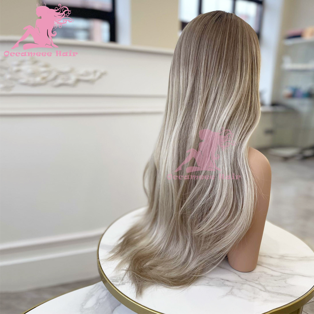 Human Wigs Highlight Hair Pre Plucked Ash Brown Blonde Colored 13X4 Lace Front ddmysmile Wig 13X6 Transparent Lace Frontal Wigs For Women Smile