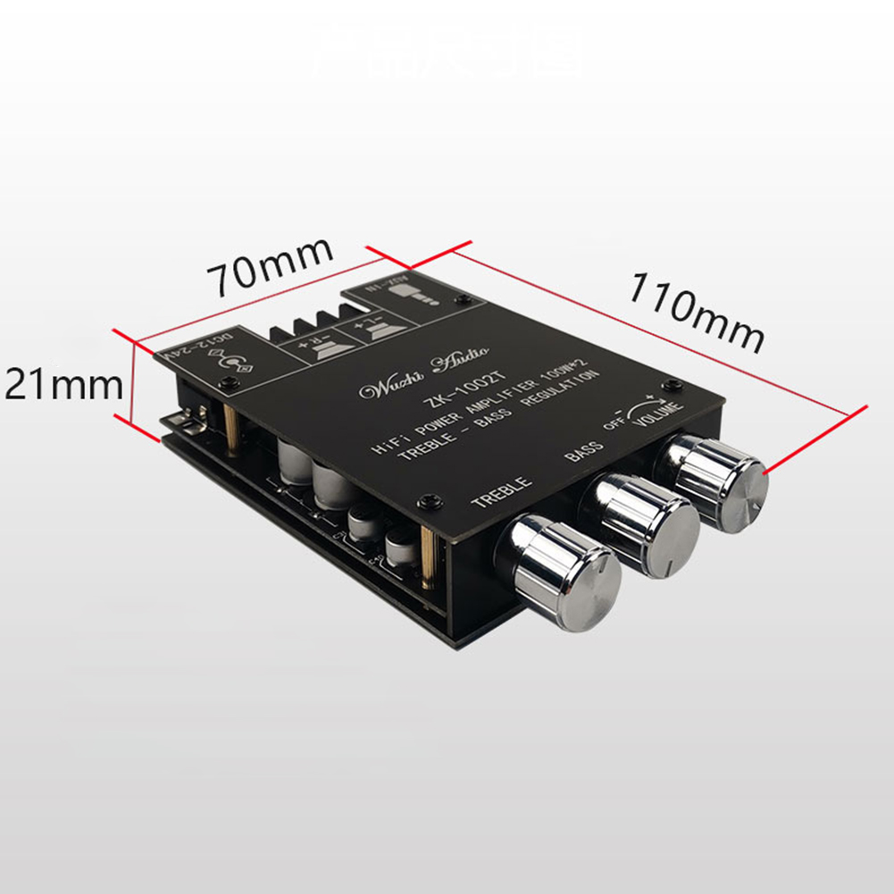 ZK-1002T HIFI 2.0 Channel 100Wx2 Amplifier Board Stereo Subwoofer Speaker Module
