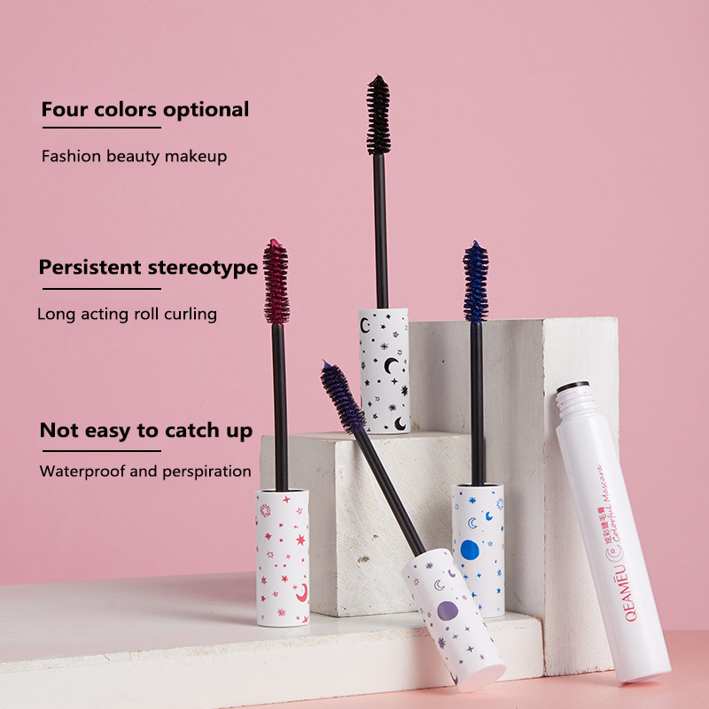 New 4 Color Sexy Dazzle Lash Color Mascara Natural Roll Warped Four Colors Durable Finish-free Soft Mascara Eye Makeup TSLM1 smile