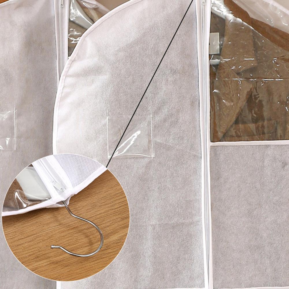 Garment ddmysmile Wardrobe Transparent Bag Dust Cover Transparent Hanging Storage Bag With Multi Pockets Zipper Closure For Clothing Hats Smile