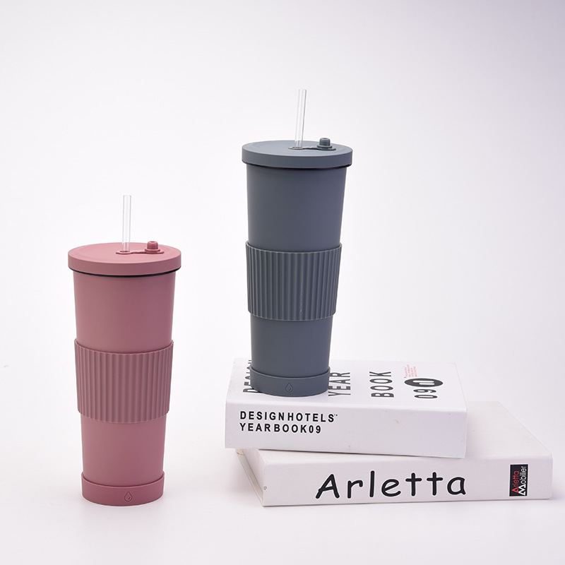 830ml Stainless Steel Vacuum Thermal Mug Insulated Tumbler with Lid and Straw Coffee Tumbler Cold Cup Double Wall Coffee Cup BPA Free Ya703