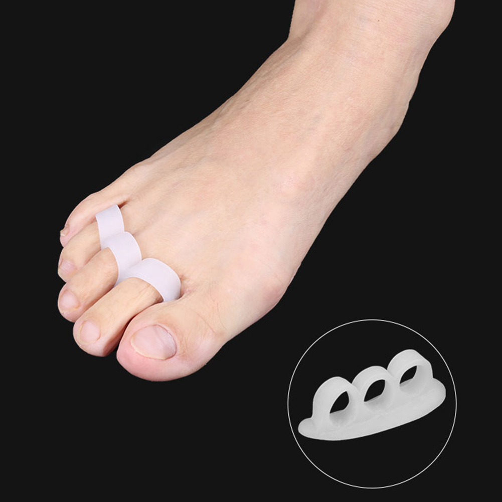 3-Hole Ergonomic Toe Straightener Silicone Toe Varus Corretcor Elastic Bent Toes Straightener Soft for Foot Pain Relief smile