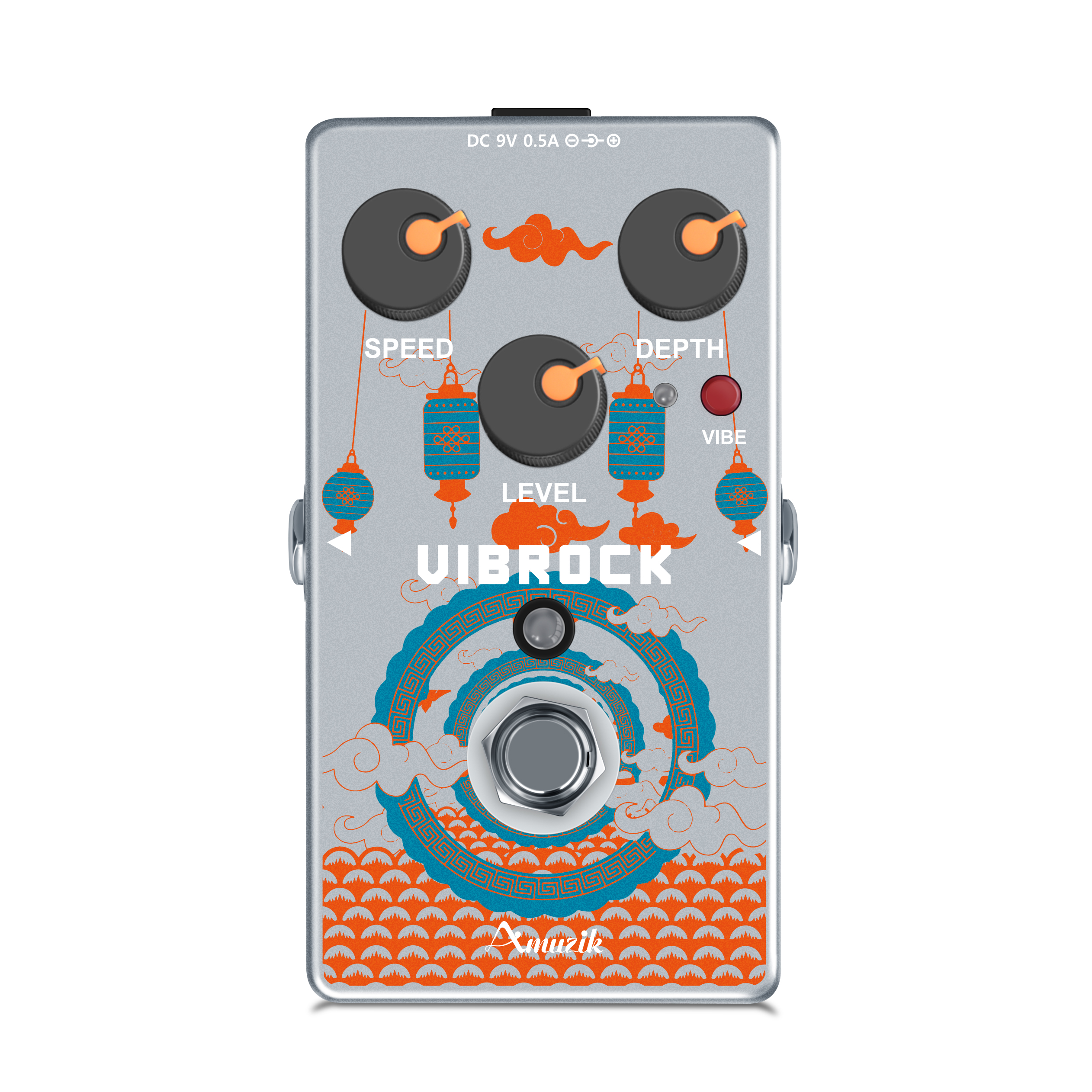 Vibrock Chorus&Tremolo Amuzik RE-02 Guitar Multi-Effect Pedal True Bypass Working On Both DC 9V Adaper& Battery For Outdoor Play Adaper& smile Adaper&