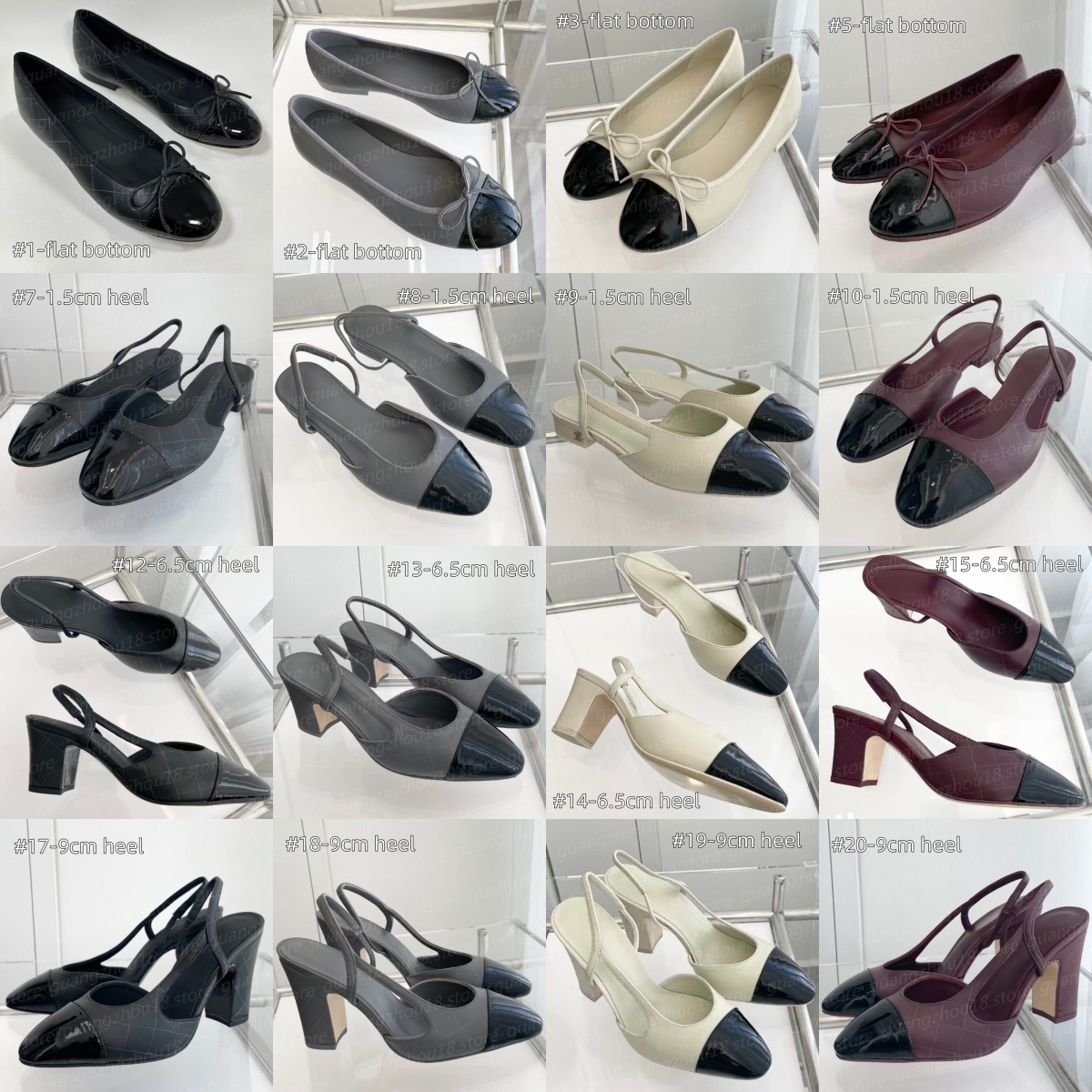 (go off picture not the description) 10A Premium Designer Ballet Shoes with Flat Bottom Women's Outdoor Elegant Shoes 6.5cm 9cm Heel 29624