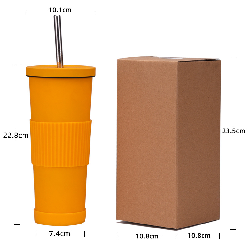 830ml Stainless Steel Vacuum Thermal Mug Insulated Tumbler with Lid and Straw Coffee Tumbler Cold Cup Double Wall Coffee Cup BPA Free Ya703