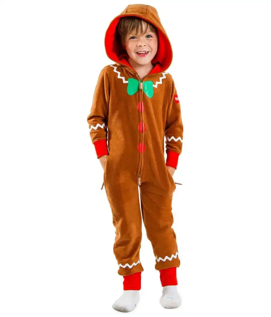 Unisex Family Adult Gingerbread Cozy Jumpsuit Christmas Toddler Cute Gingerbread Cookie Costume Christmas Gifts Pajamas 241113