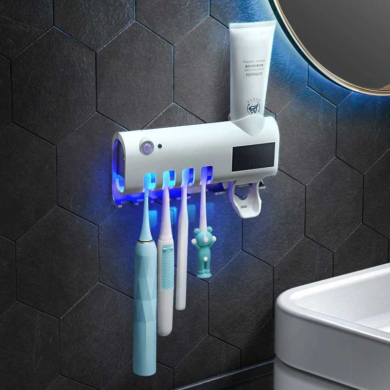 Toothbrush Sanitizer RYRA Automatic Toothbrush Sterilizer UV Toothbrush Holder Toothpaste Squeezer Smart Toothpaste Dispenser Bathroom Accessories 240
